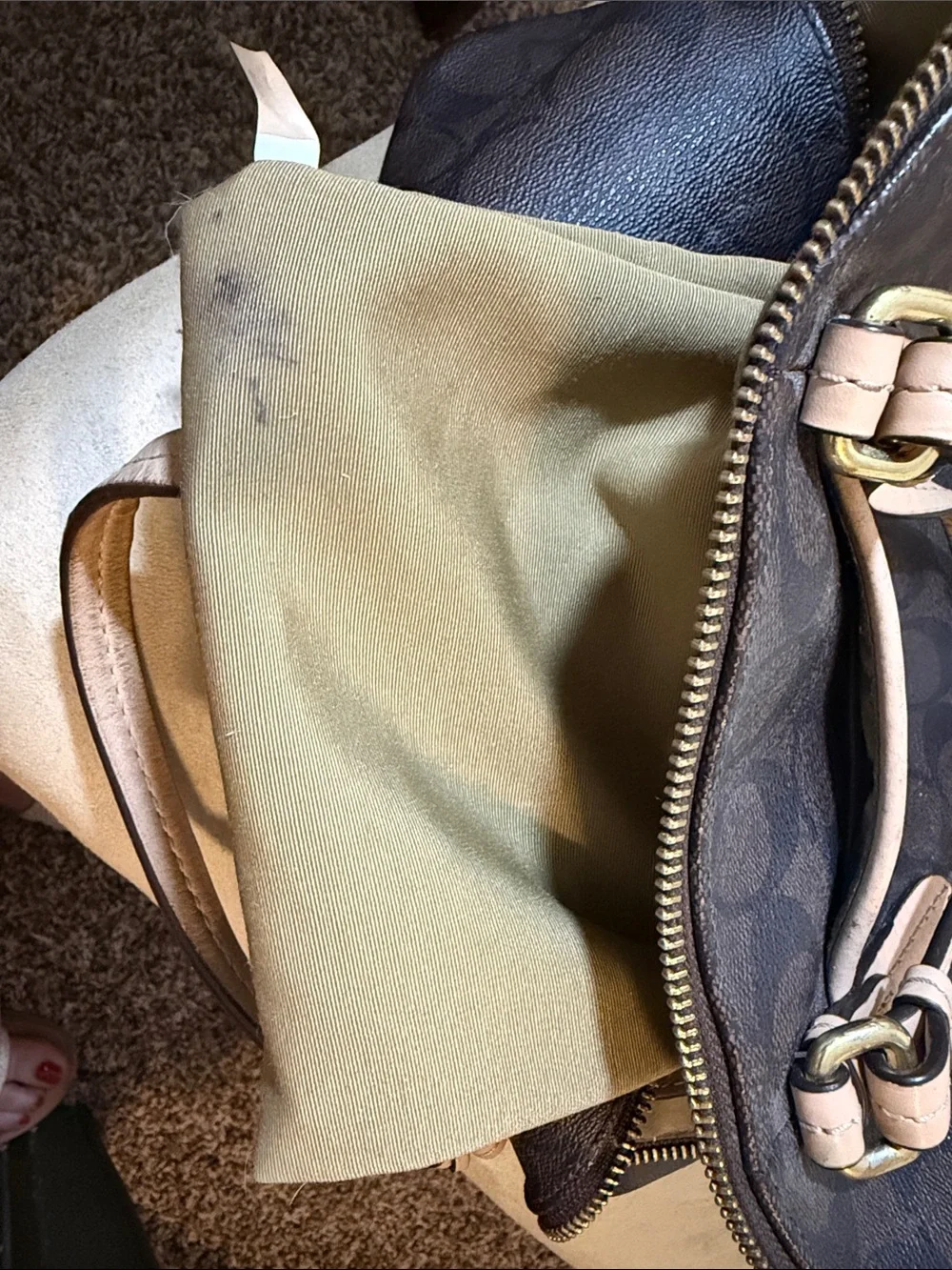 Coach Brown Signature Peyton Dome Satchel - Picture 14 of 16